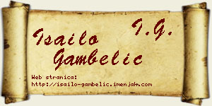 Isailo Gambelić vizit kartica